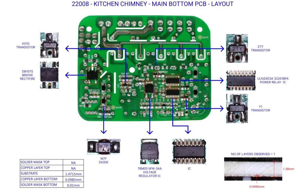 Elica-13-chimney-Main Bottom PCB layout