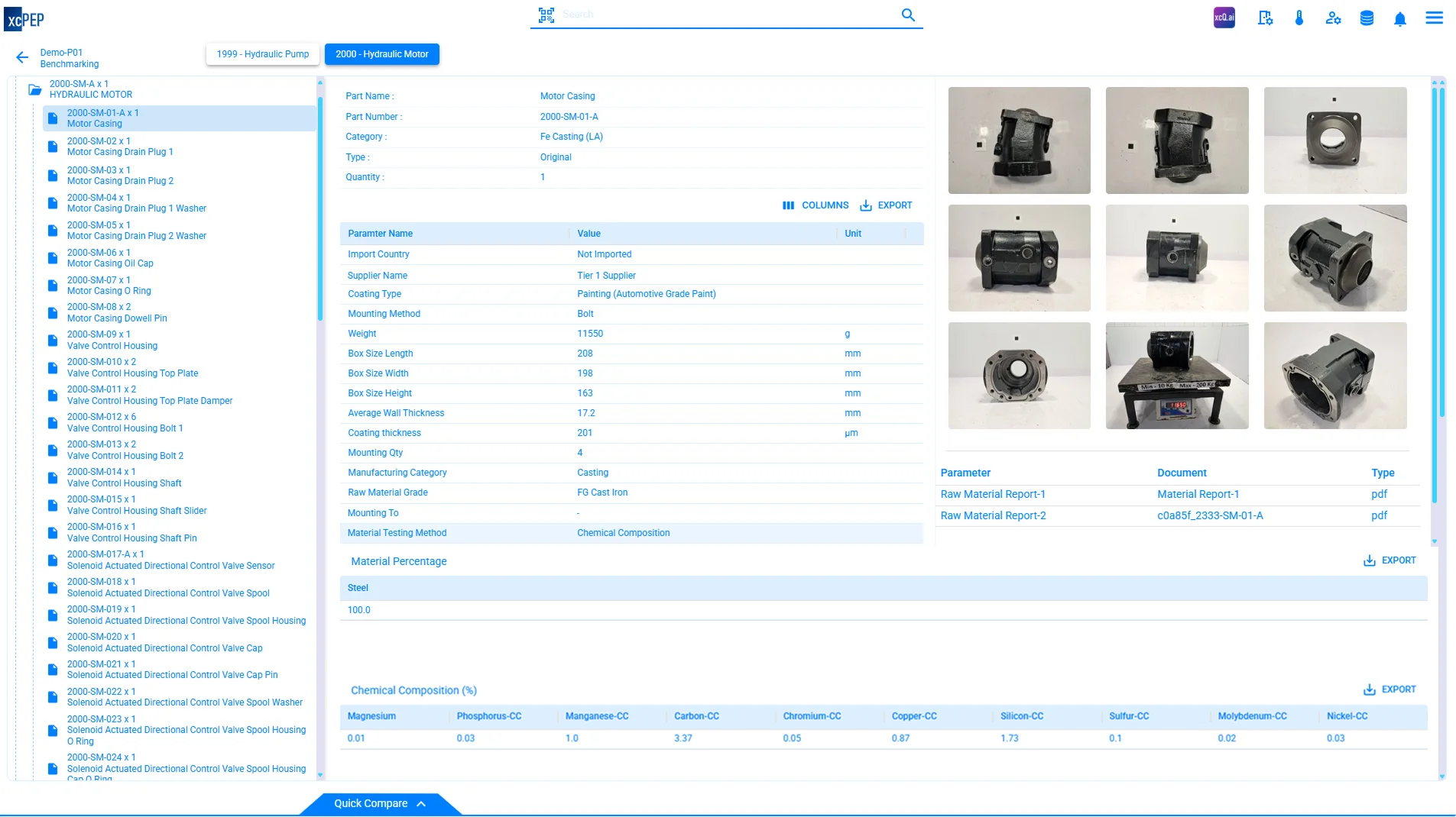 xcPEP-Detailed BOM and Part-Level Parameter Mapping