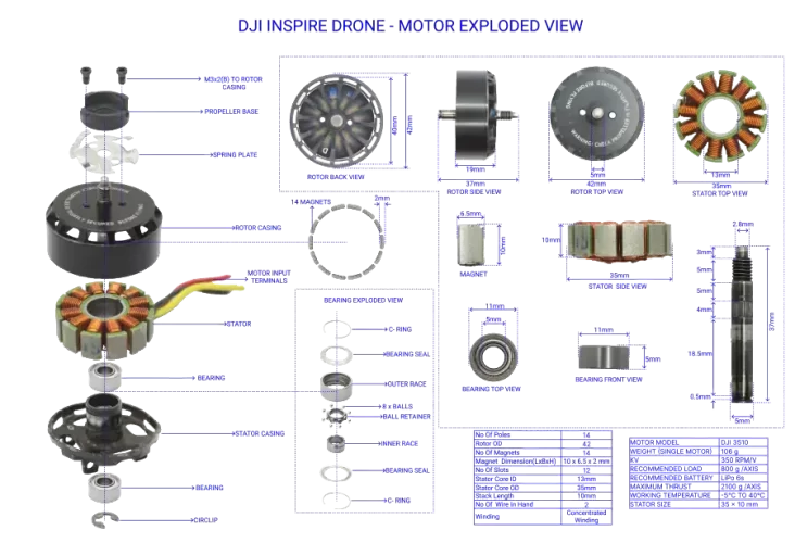 Drone-35-DJI-Drone-Motor-Exploded-View