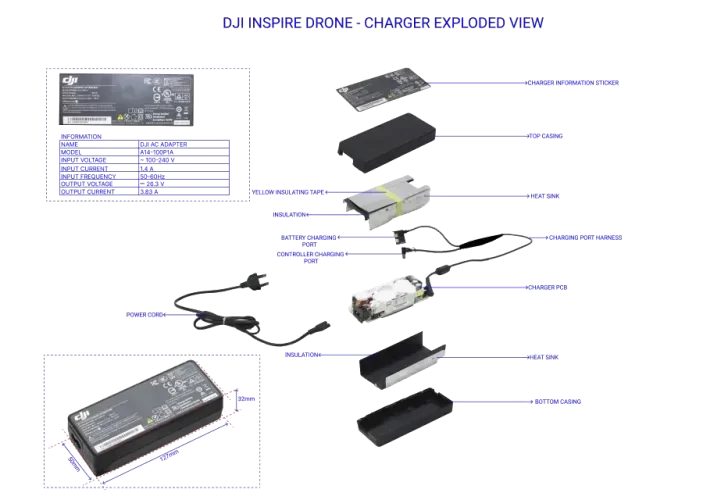 Drone-36-DJI-Drone-Charger-Exploded-View Drone-36-DJI-Drone-Charger-Exploded-View
