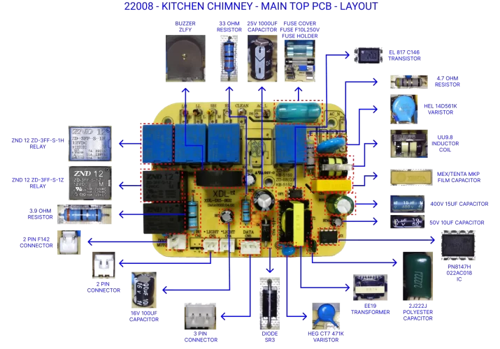Elica-12-Top PCB Layout diagram
