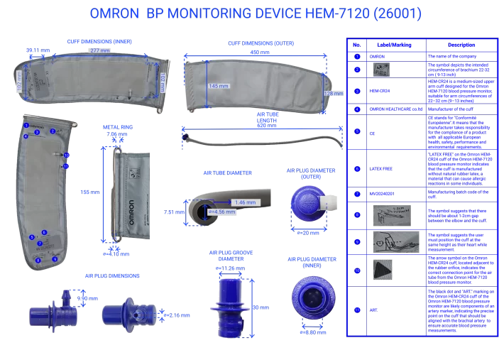 Omron BP-2-Monitoring Device HEM Cuff Omron BP-2-Monitoring Device HEM Cuff